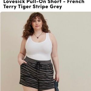 Torrid Lovesick black and gray zebra lounge shorts